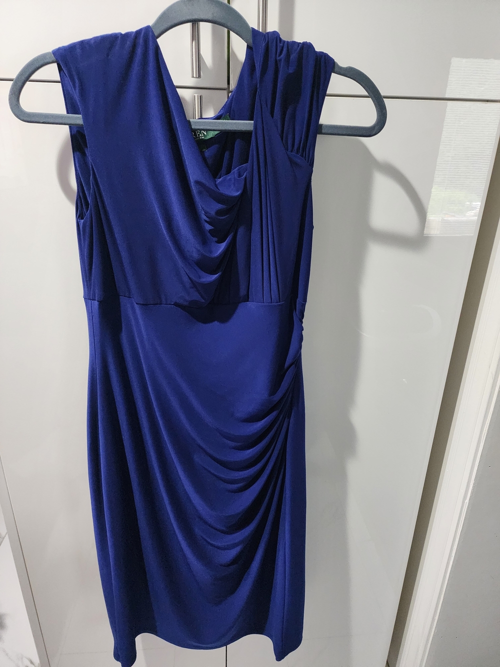 Polo by Ralph Lauren Royal Blue Draped Midi Dress